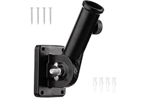 SVUPUE Fahnenmasthalterung, Verstellbarer Wandhalterung Fahnenmasthalter, für Fahnendekoration, Schwarz