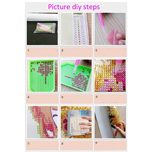 DIY 5D Diamant Malerei Stickerei Kreuz Kunsthandwerk Stich Zuhause Dekor (E) - 4