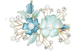 yangzerangBlue Flower Duckbill Hair Clip Luxury Glitter Sparkly Jeweled Crystal Rhinestones Retro Vintage Butterfly Metal French Barrettes Alligator Snap Hair Clips Headpiece Accessory for Women Girls