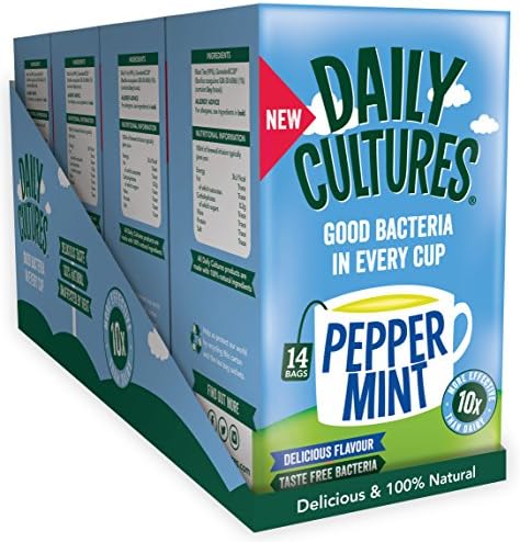 Daily Cultures Peppermint Tea. 4 Packs – 56 Sachets