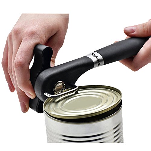 Sicherheits dosenöffner,Edelstahl,Ergonomisches rutschfestes Design mit glattem Rand,Schneidet ohne scharfe Kanten,Deckel kann wieder aufgelegt werden