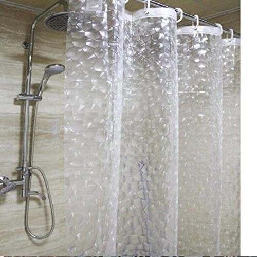 Nibesser Duschvorhang Anti-Schimmel Anti-Bakteriell wasserdichte Duschvorhänge für Badezimmer 180cm x180cm (Durchsichtig) - 6