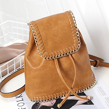 Frauen Rucksack PU alle Jahreszeiten Hochzeit Event / Party and Sport formellen Outdoor Büro & Karriere Schaufel metallische MagneticMilky Weiß Brown