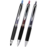 Mavi Siyah Kırmızı Pilot Kalem 3 Adet Uniball Signo Micro 207 0.5 mm Roller U&ccedil; Kalem Umn-207 İnci U&ccedil;lu Likit M&uuml;rekkepli