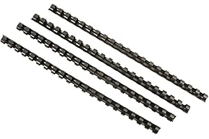 RAYSON Spirali per Rilegatura, 55 Fogli, 10 mm, 21 Anelli, Nero, Confezione da 100