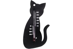 Nature - Termómetro de pared para exterior, color negro