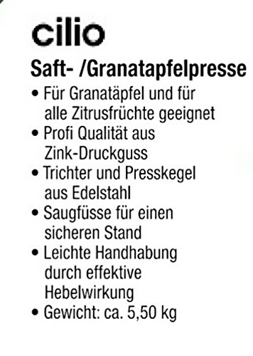 Cilio Saft Granatapfelpresse IO - 3