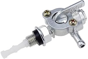 NewZC Gastank Kraftstoffschalter M10 *1,25 Gas Benzin Kraftstofftank Schalter Öltankhahn Kraftstoffschalter Ventilpumpe Benzinhahn Kraftstoffventil Benzinhahn Schalter für Benzingenerator -Silber