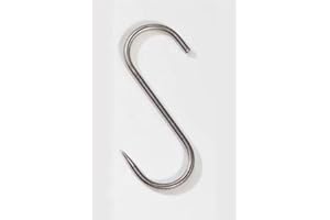 Akah 1 crochet en acier inoxydable - 100 kg - 160 x 8 mm - Crochet de boucher - Pour la chasse, le casse, le boucher, le fumage - Grand