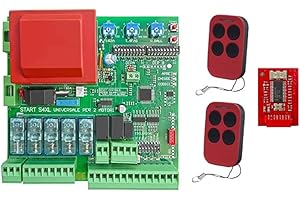 IDOR STORE Scheda Centrale Universale 2 radiocomandi inclusi + ricevitore ISBN per Cancelli Automatici Battenti 1/2 Ante Di Tutte Le Marche Came BFT Nice Ecc. Gestisce 2 Motori a 220Vac centralina di comando