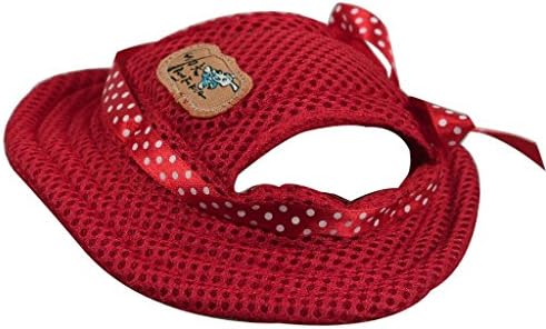 Kung Fu Dog Pet Princess Mesh Porous Sun Cap Hat with Ear Holes Only for Small Dogs