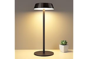 KableRika LED Tischlampe Kabellos, Dimmbar akku tischlampe aufladbar mit touch, 3 Farbtemperatur, 3000K Tragbare Tischleuchte USB-C für Innen, wohnzimmer, schlafzimmer, Abendessen, Lesen - Schwarz