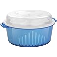 Nayasa Plastic Microwave 4 in 1 Steam Idli Maker | Makes 12 idlis | Microwave Dhokla Maker | Vegetable Steamer | 27 cm X 24.5 cm X 13 cm | Blue
