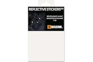 B REFLECTIVE 3M® COLORS™ Fogli adesivi retroriflettenti ritagliati, multisupporto: Bicicletta, Scooter, Monopattino Elettrico, Tutti i caschi, Tecnologia 3M, 20x30 cm, Bianco