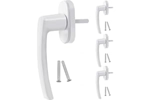 HOMURY 4 tiradores de ventana de aluminio: tirador de ventana con cerradura, mango de seguridad para ventana, mango de aluminio macizo con 8 tornillos para ventanas, puertas de patio y puertas de