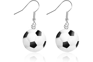 NAUZE Football Earrings Soccer Dangle Earrings Ball Drop Earrings Charm Earrings Girl Presents Fashion Dangle Drop Earrings for Girls Women Player Fans