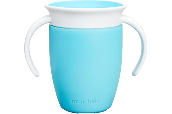 Munchkin Miracle 360 Tasse à Bec | Entraîneur Bébé & Tout-Petits | Sans BPA | Sans Déversement | Étanche | Sevrage 6+ Mois | 7oz/207ml | Bleu