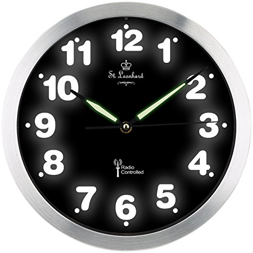 St. Leonhard Funk-Wanduhr mit weißer LED-Zifferbeleuchtung und Quarz-Uhrwerk - 5
