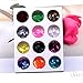TOOGOO(R) Glitter Hexagon Acrylic UV Gel False Tips Nail Art Salon Tool Set