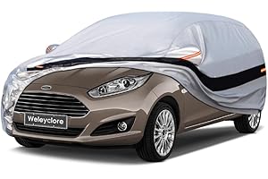 HOLTHLY 10 Layers Hatchback Car Cover Waterproof Breathable Medium,100% Waterproof Outdoor Car Covers Custom Fit for Audi A1, Ford Fiesta, Mini Hatch, Vauxhall Corsa, Skoda Fabia,Dacia Spring, Etc.