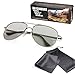 Produktbild SJ3D Passive 3D Brille – silberner Metallrahmen mit Zwei-Wege-Schanieren - Polfilterbrille zirkular polarisiert - Für RealD 3D Kino & TV: LG Cinema 3D Philips Easy 3D Telefunken Toshiba 3D Natural Vizio 3D und 3DTVs von SONY Grundig Panasonic Hisense CMX uvm. - Inkl. Mikrofaser Brillenbeutel und Putztuch