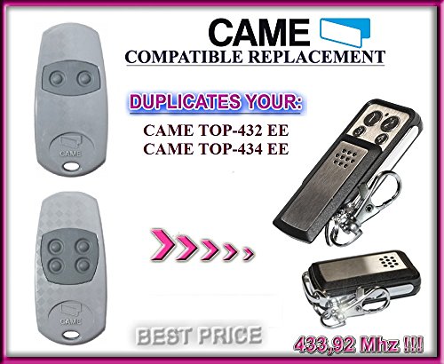 Télécommande clone de télécommande CAME TOP432EE, CAME TOP434EE - Émetteur our porte de garage automatique - Qualité supérieure - 433,92 MHz