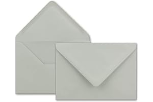 NEUSER PAPIER Neuser - Buste da lettere da 80 g/m² in colori vivaci, formato B6, dimensioni 175 x 125 mm, chiusura adesiva da inumidire 100 Umschläge grigio chiaro