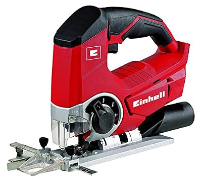 Einhell Scie sauteuse pendulaire sans fil TE-JS 18 Li - Solo Power X-Change ( 18 V, Régime 2400 trs/min, Capacité de coupe bois/acier/plastique : 80/10/12 mm, Coupe en biais 47° maximum, Hauteur de course 25.4 mm, Eclairage LED)