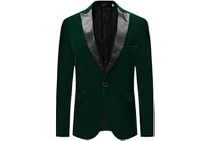 Allthemen Mens Suits Blazer Slim Fit Velvet One Button Suit Tuxedo Jacket