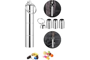 SBOMI Portapillole Portachiavi, 3 Scomparti Portapillole Medicine Porta Pillole Mini Impermeabile in Allumini (1 Pack)