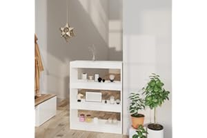 FIRBNUS Libreria/Divisorio Bianco 80x30x103 cm in Legno Multistrato Libreria Da Parete Libreria Moderna Libreria Scaffale Legno Scaffale Soggiorno Design Elegante E Classico Per Studio E Soggiorno