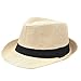 Produktbild fablcrew Stroh Panama Hat Sun Hat Unisex faltbar Breite Krempe Sommer Strand Kappen für Herren Damen, khaki, 55-58 cm