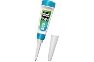 3T6B Medidor de pH Alimentos, Medidor de pH Digital con Pantalla LCD Retroiluminada y ATC, phmetro Semisolidos y Liquido para Agua, Queso, Madre, conservas, Carne y muestras sólidas