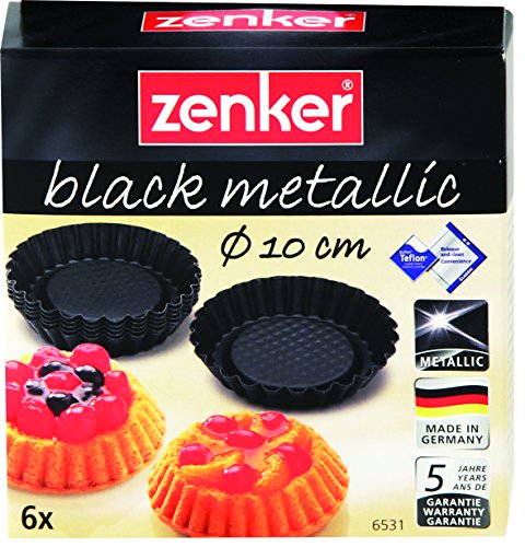 Zenker 6531 Tortelettförmchen 6 Stück, Ø10cm, black metallic - 2