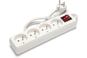 Velamp Bloc multiprise 10/16A + Interrupteur - 3G1mm2, 4 Prises