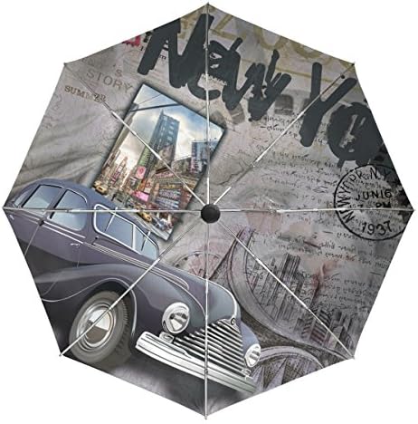LEISISI Old Car umbrella automatic windproof foldable Travel Compact Umbrella