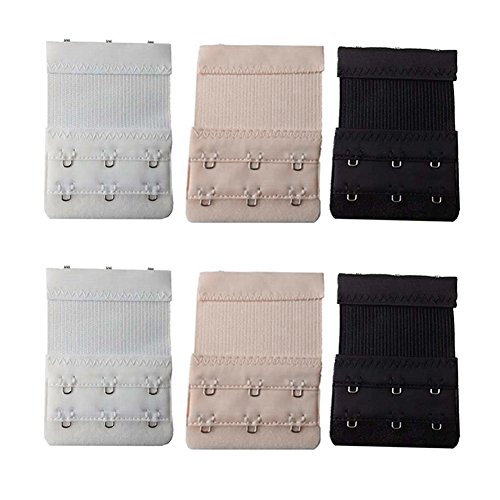 Wonderliner BH Extender Strap Elastisch Band Weich Farbig Gurt Erweiterung 3 Haken und 2 Haken Packung mit 12 - 7