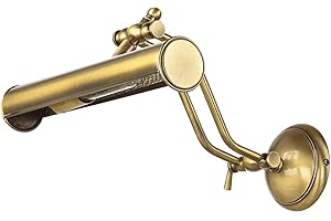 ‎LICHT-ERLEBNISSE Wandleuchte Schwenkbar Echt-Messing Bronziert Premium Qualität Handarbeit 30cm E14 bis 40W Bilderleuchte Wandlampe