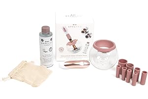 Set regalo STYLPRO: Pulitore e asciugatore per pennelli trucco in oro rosa e bianco. Pulisce e asciuga in 30s, elimina lo sporco, adatto ai vegani!