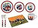 Produktbild Feuerwehrmann Sam 7 teiliges Melamin Küchenset für Kinder, Teller, Müslischale, Suppenteller, Besteckset, Kinderbecher und Platzset als preiswertes Tisch-Set