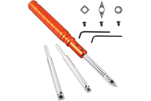 O'SKOOL Carbide Wood Turning Tools Set for Lathe Includes Diamond, Round, and Square Shape Replaceable Carbide Tipped Turning Lathe Chisels Wood Turning Projects for Turn Pens or Ornaments…