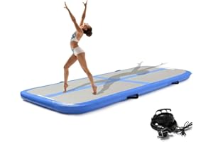 Minetom 1/2/3/4/5/6M Airtrack Mats Tapis de Gymnastique Gonflable Tumbling Mats Airtrack pour Tumbling, avec Pompe Convient pour la Gymnastique, Le Yoga, l'entraînement et Le Parkour à la Maison, 10/20cm