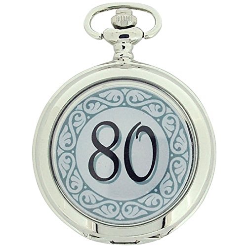 Boxx Herren Taschenuhr zum 80. Geburtstag, 30 cm Kette Boxx318