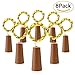 Produktbild lederTEK LED Lichterkette Silberdraht, mit Flaschenkorken, 2M, 20 LED, Batterie Betrieben, Flaschenlicht, Wünderbare Deko-Schmuck für Weihnachten, Hochzeit, Party, Zuhause sowie Tisch, Balkon, Garten, Fenster, Terrasse, Treppe, Bar, usw.(8 Stück Warmweiß)