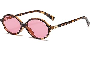 LJCZKA Modne owalne okulary przeciwsłoneczne kobiety mężczyźni stylowe małe owalne okrągłe oprawki okulary 90s retro design okrągłe odcienie UV400