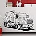 Produktbild jiushizq Wandtattoos Big Truck Wandtattoo Semi Cement Transport Auto Aufkleber Home Decoration Innenraum Vinyl Rot 58 x 93 cm