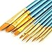 Internet 10Pcs Artists Paint Brush Set Acrylic Watercolor Round Pointed Tips