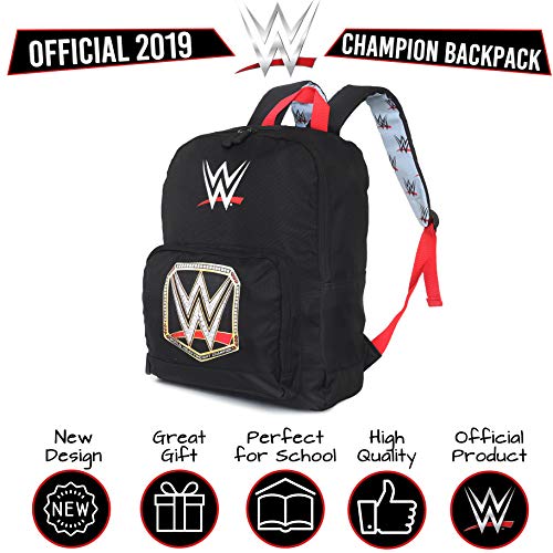Sac--Dos-Garon-WWE-Catch-Wrestling-Sac-Scolaire-pour-Enfants-Sacs-Dcole-en-Toile-Sac-De-Voyage-Noir-Accessoires-100-Officiel-World-Wrestling-Entertainment