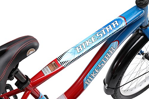 BIKESTAR® Premium Kinderfahrrad für sichere und sorgenfreie Spielfreude ab 6 Jahren ★ 20er Modern Edition ★ Blau & Rot - 7