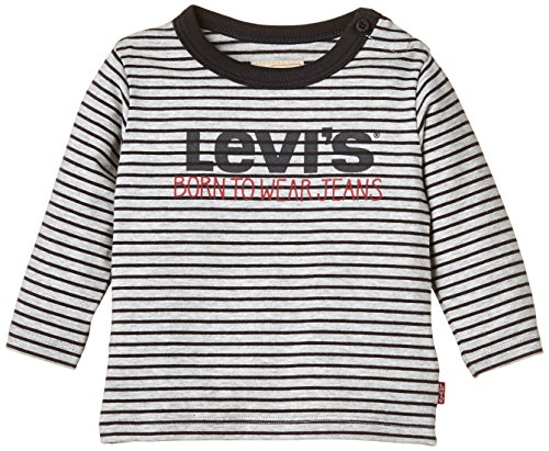 Levi's Baby-Boys Ray Striped Polo Shirt, Light Grey Chine, 12-18 Months (Manufacturer Size:18 Months)